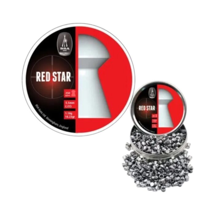 BSA Red Star Pellets for Air Rifles | Heavy Dome Head 8,02 gr | 0.177 – 4.5mm | 450 Pellets - Image 1