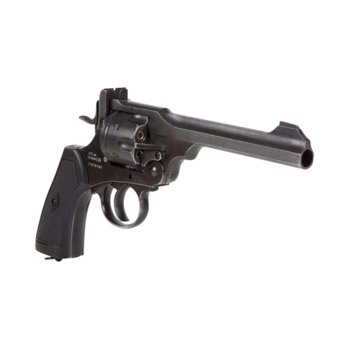Webley MKVI 6 Inch CO2 Pellet Air Revolver Caliber .177 (4.5mm)- Battlefield Finish - Image 2