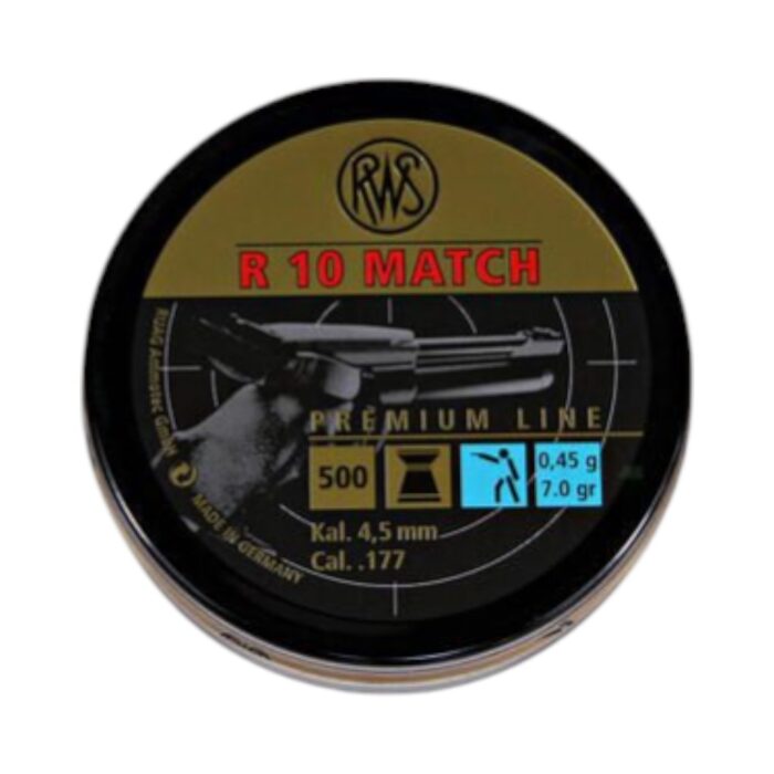 RWS R-10 Match 0.177-Cal (4.5 mm) Rifle Premium Match Pellets 4.50 | Flat Head | 8.2 Grains - Image 3