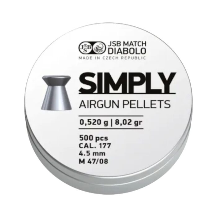 JSB MATCH DIABOLO SIMPLY FLAT HEAD AIRGUN PELLETS .177CAL | 8.26 GRAIN | 500 PCS - Image 1