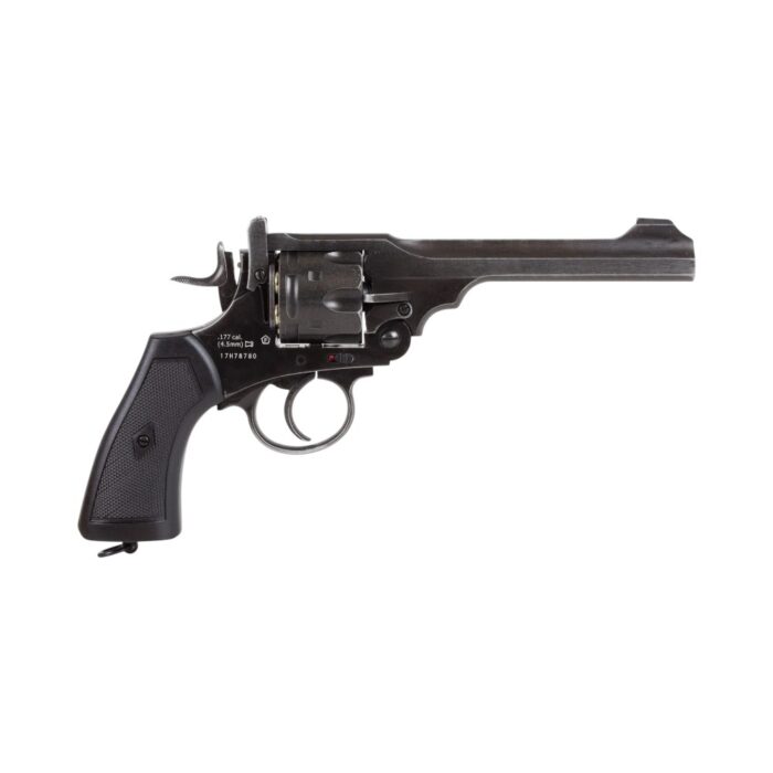 Webley MKVI 6 Inch CO2 Pellet Air Revolver Caliber .177 (4.5mm)- Battlefield Finish - Image 1
